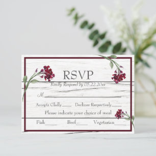 Burgundy Floral Elegante Russo Watercolor RSVP