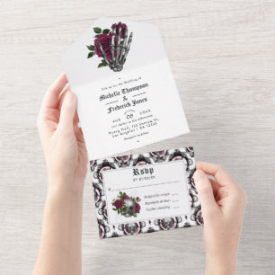 Burgundy Floral Gothic Wedding