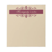 Burgundy Floral Swirls | Bloco de Notas Dourado Pe
