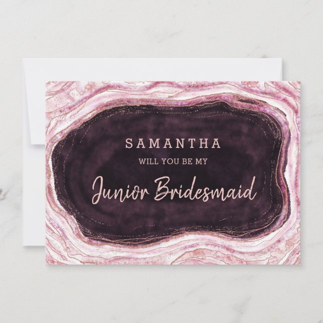 Burgundy Geode Seja Minha Proposta De Bridesmaid J (Frente)