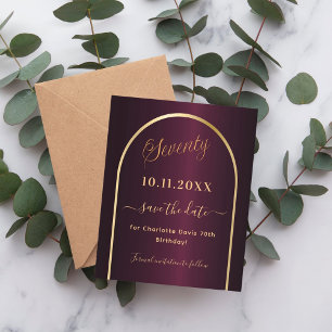 Burgundy Gold 70 salvar cartão de data