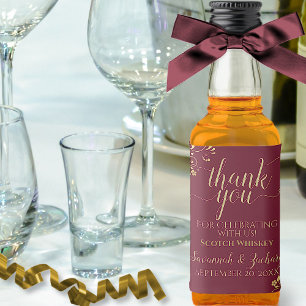 Burgundy Maroon e Dourado Casamento Obrigado Mini