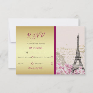 Burgundy Paris Em Springtime Wedding RSVP