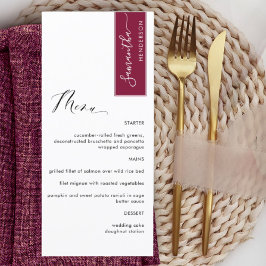 Burgundy Personalizado com o Menu Elegante de Nome