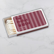 Burgundy Pink Stripes Perfect Match Wedding Favors