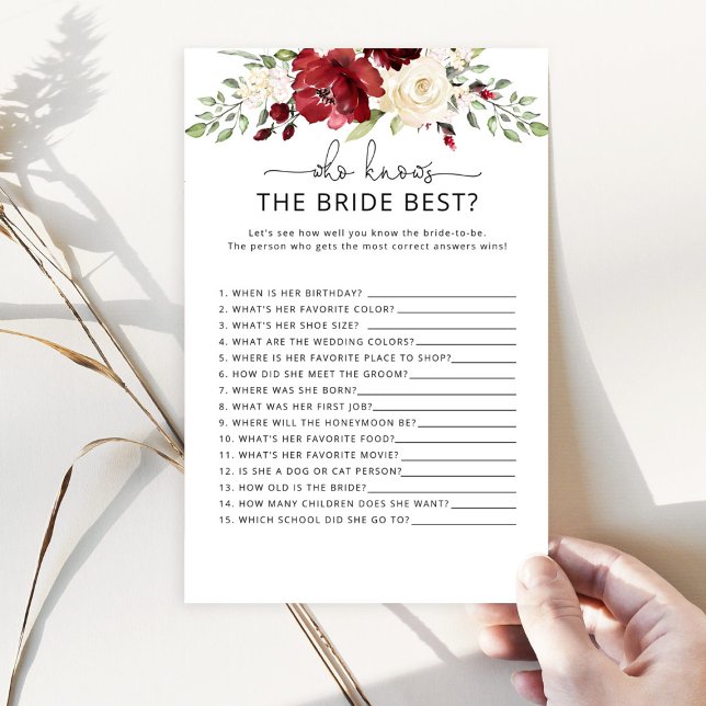 Burgundy Quem conhece o melhor jogo da noiva (Criador carregado)