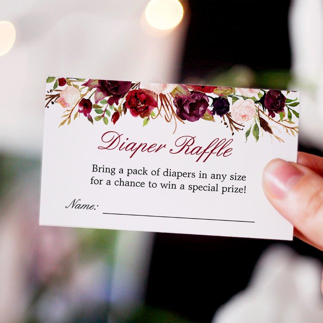 Burgundy Red Floral Fralda Raffle (Criador carregado)