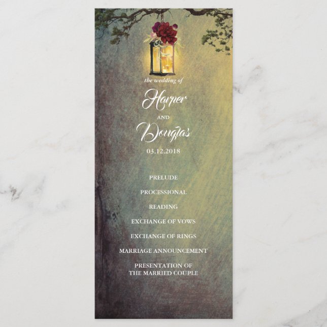 Burgundy Red Floreal Lanterna Ligeira Programas de (Frente)