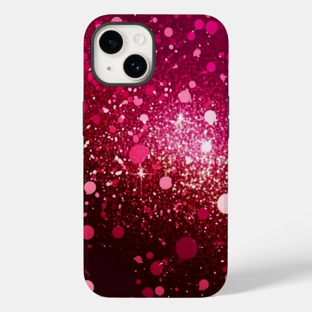 Burgundy Red Pink Glitter iPhone Mate Tough Case (Verso)