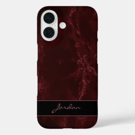 Burgundy Red Polted Marble Stone com Nome