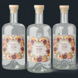 Burgundy Rust Orange Floral Women's 50th Birthday<br><div class="desc">Rust, laranja, floral e folhagem elegantes, cor de laranja e cor de creme, etiquetas de garrafas de licor personalizadas de festa de aniversário. Design as etiquetas do frasco para qualquer idade. Entre em contato comigo para obter assistência com suas personalizações ou para solicitar outros produtos Zazzle correspondentes ou coordenadores para...</div>