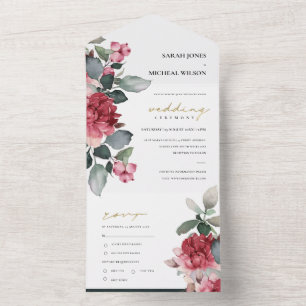 BURGUNDY VERMELHO MARSALA VERDE WATERCOLOR FLORAL