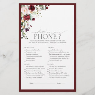 Burgundy Watercolor - Jogo de Chá de panela Floral