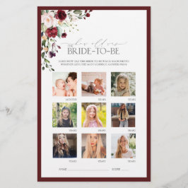 Burgundy Watercolor - Jogo de Chá de panela Floral