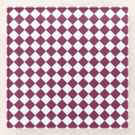 Burgundy White Checker Diamond Pattern