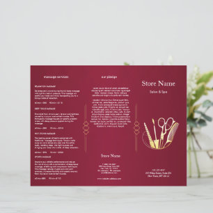 Burgundy Wine & Gold Beauty Salon Trifólio