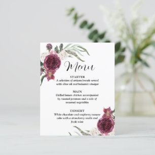 Burgundy Wine Sangria Forest Green WedMenu
