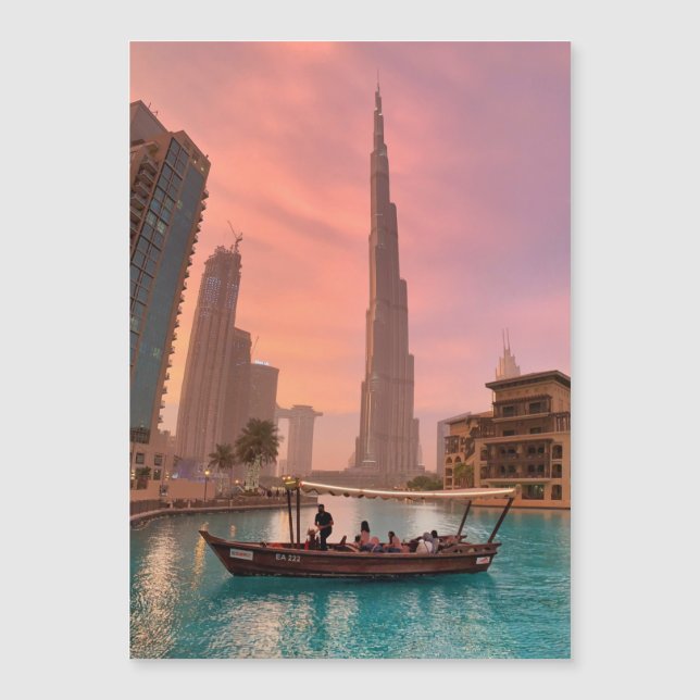 Burj Khalifa Boat Lake Cityscape (Frente)
