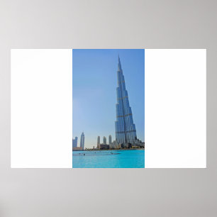 Burj Khalifa e fonte de Dubai - impressão da foto