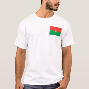 Burkina Faso - Bandeira e Mapa de T-Shirt