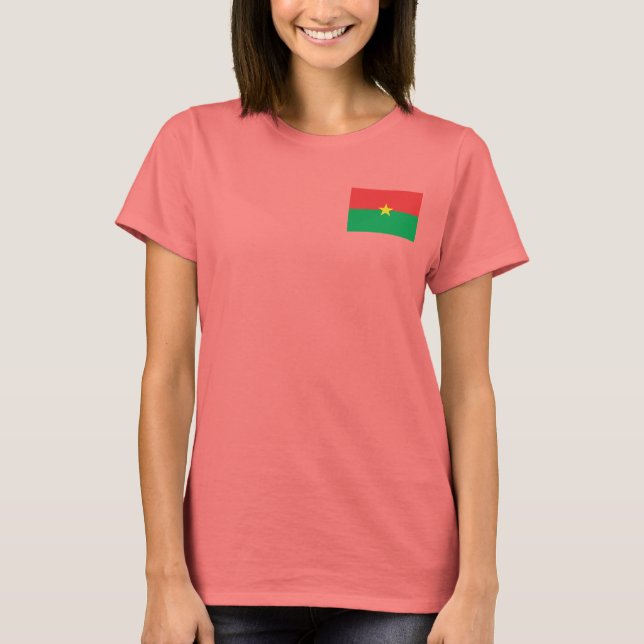 Burkina Faso Flag e Map dk T-Shirt (Frente)