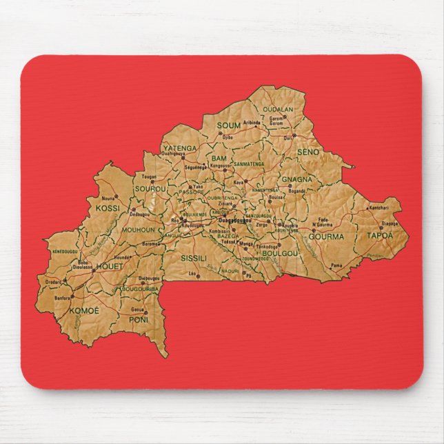Burkina Faso Map Mousepad (Frente)