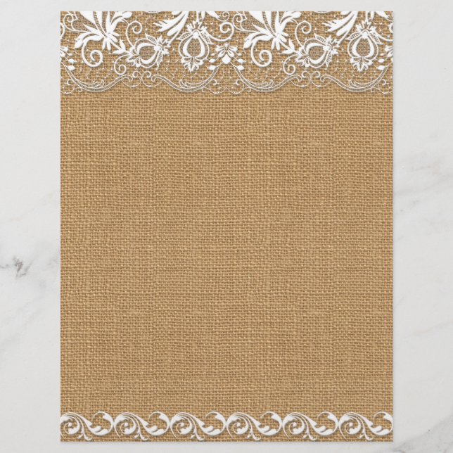 Burlap & Lace Scrapbook Paper (Frente)