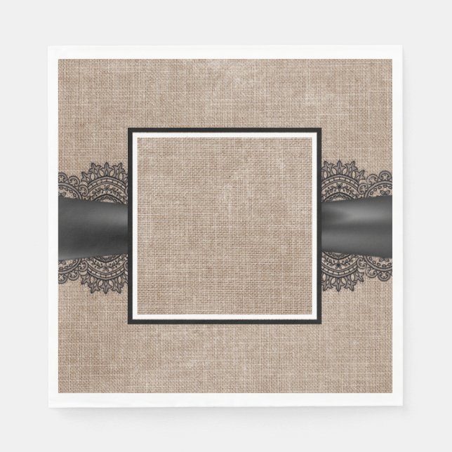 Burlap, Linen e guardanapos de rendas (Frente)