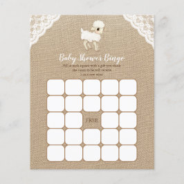 Burlap Little Lamb Chá de fraldas Bingo