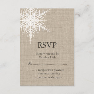 Burlap Snowflake RSVP