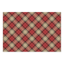 Burnt Red Beige Modern Scottish Tartan Natal