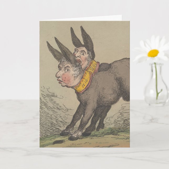 Burros - Cartão de Cumprimentos Dobrado (Planta pequena)