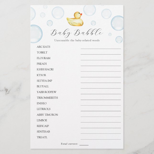 Busca de palavras com pata de borracha e jogo dupl (Frente)