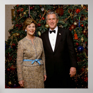 Bush JR Presidente dos EUA Poster de Natal da Casa