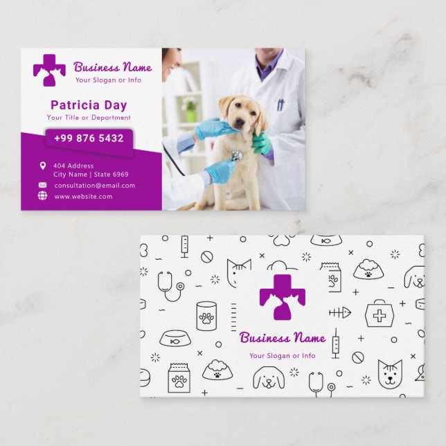 Business Animal pet | Cartão de visita simples (Frente/Verso)