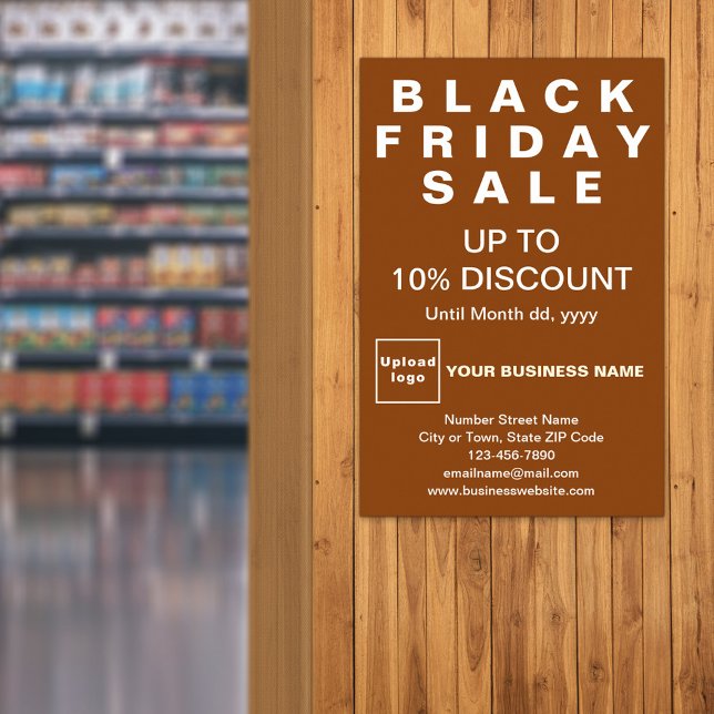 Business Black Friday Sale Brown Poster (Black Friday Sale on brown poster)