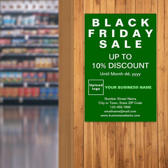 Business Black Friday Sale Poster verde (Black Friday Sale on green poster)