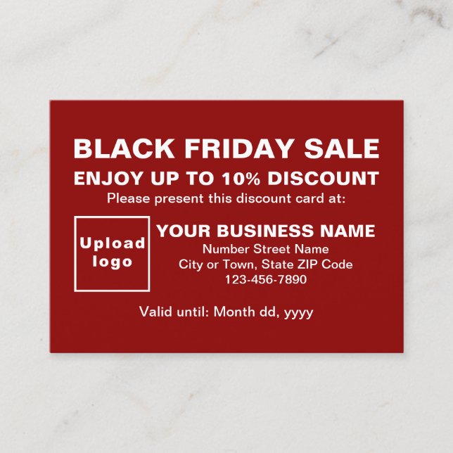 Business Black Friday Venda com Cartão de Desconto (Frente)