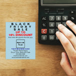 Business Black Friday Venda no Light Blue Flyer<br><div class="desc">Folheto personalizável com a venda de Black Friday, seu nome comercial e outras informações da sua empresa, um material de marketing que pode ser usado para atrair mais clientes. Personalize-o e distribua-o para atrair mais clientes para comprar seus produtos ou clientes para gostar de seus serviços. As cores design são...</div>