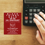 Business Black Friday Venda no Red Flyer<br><div class="desc">Folheto personalizável com a venda de Black Friday, seu nome comercial e outras informações da sua empresa, um material de marketing que pode ser usado para atrair mais clientes. Personalize-o e distribua-o para atrair mais clientes para comprar seus produtos ou clientes para gostar de seus serviços. As cores design são...</div>