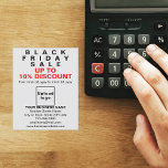Business Black Friday Venda no White Flyer<br><div class="desc">Folheto personalizável com a venda de Black Friday, seu nome comercial e outras informações da sua empresa, um material de marketing que pode ser usado para atrair mais clientes. Personalize-o e distribua-o para atrair mais clientes para comprar seus produtos ou clientes para gostar de seus serviços. As cores design são...</div>