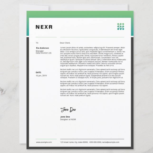 Business Letterhead Template (Frente)