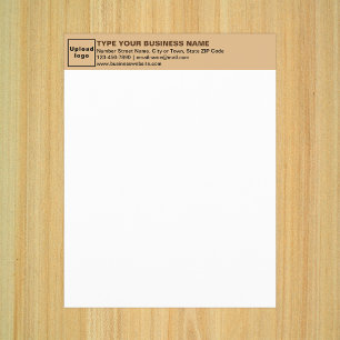 Business Light Brown Letterhead em Papel
