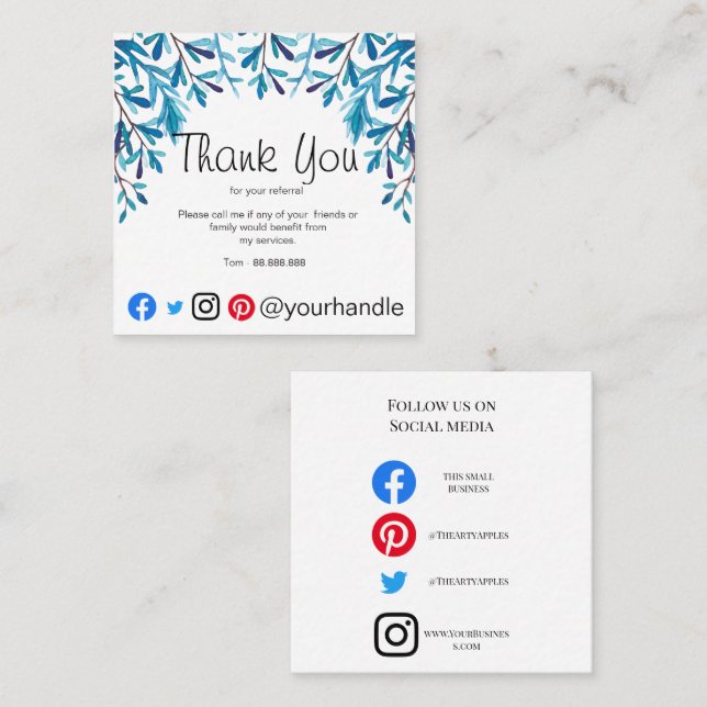 Business Obrigado pelo seu cartão de visita de ref (Frente/Verso)