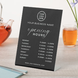 Business Opening Hours Display Sleek Black