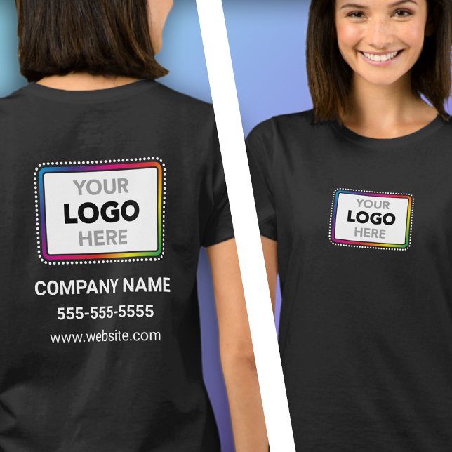 Business Promo T-Shirt with Front and Back Logo (Criador carregado)