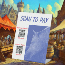 Business Scan to Pay Here 2 Códigos QR Sinal de Pe