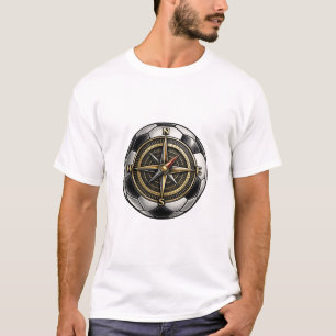 Bússola de Bola de Futebol Camiseta Aventura de