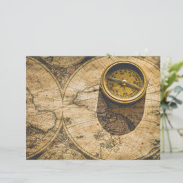Bússola vintage e mapa