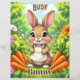 Busy Bunny | Arte de berçário infantil de desenho 